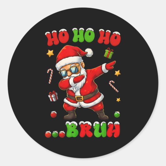 Ho Ho Ho Bruh Dab Santa Christmas Funny Kids Toddl Runder Aufkleber (Vorderseite)
