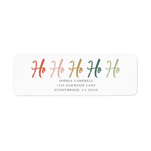Ho Ho Ho Brush Calligraphy Christmas Label (Vorne)