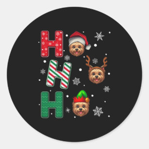 Ho Ho Ho Cairn Terrier Dog Lover Christmas Santa E Runder Aufkleber