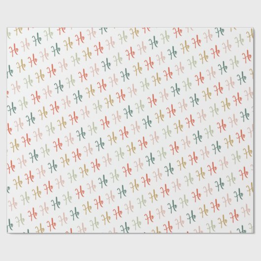 Ho Ho Ho Calligraphy Pattern Christmas Geschenkpapier (Flach)