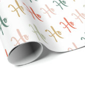 Ho Ho Ho Calligraphy Pattern Christmas Geschenkpapier (Rolleneckpunkt)