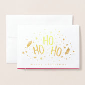 Ho Ho Ho Charming Frohe Weihnachten Foto Folienkarte (Vorderseite mit Umschlag)