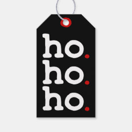 Ho. Ho. Ho. Chic Black, White & Red Christmas Tag Geschenkanhänger