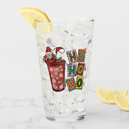 Ho Ho Ho Chirstmas Gnome Glas (Vorderseite Ice)