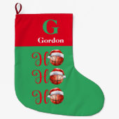 Ho Ho Ho Christmas Basketball Großer Weihnachtsstrumpf (Vorderseite)
