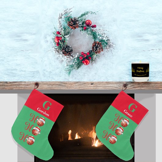 Ho Ho Ho Christmas Basketball Großer Weihnachtsstrumpf