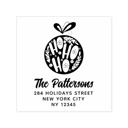 Ho Ho Ho Christmas Bauble Name Rücksendeadresse Permastempel (Design)