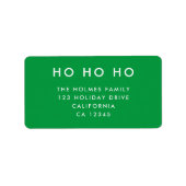 Ho Ho Ho | Christmas Bright Green Rücksendeadresse Adressaufkleber (Vorne)