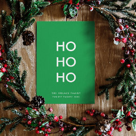 Ho Ho Ho | Christmas Cheer Bright Green Simple Feiertagskarte