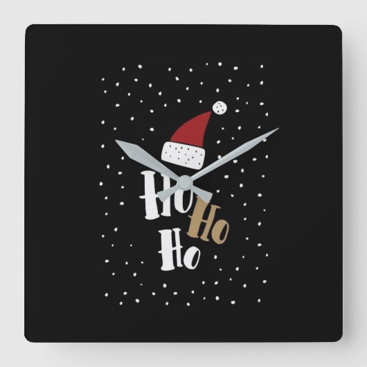 **HO HO HO CHRISTMAS** CLOCK QUADRATISCHE WANDUHR (Vorderseite)