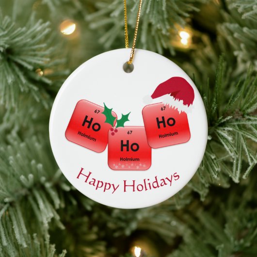 Ho Ho Ho Christmas Element Illustration Foto Keramik Ornament (Baum)