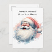 HO HO HO Christmas Feiertagspostkarte (Vorne/Hinten)