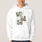 Ho Ho Ho Christmas Festive Patchwork Hoodie (Vorderseite)