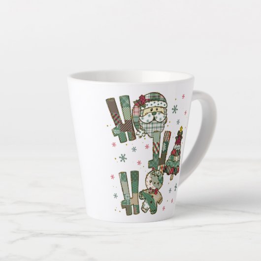 Ho Ho Ho Christmas Festive Patchwork Milchtasse (Rechte Ecke)
