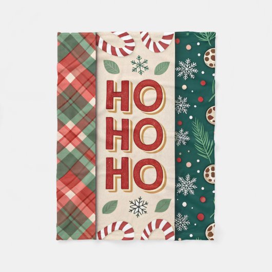 Ho Ho Ho Christmas Fleecedecke (Vorderseite)