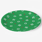 Ho Ho Ho Christmas Green Red Party Paper Napkin Pappteller (Schrägansicht)
