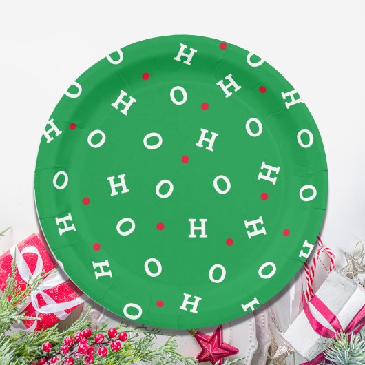 Ho Ho Ho Christmas Green Red Party Paper Napkin Pappteller