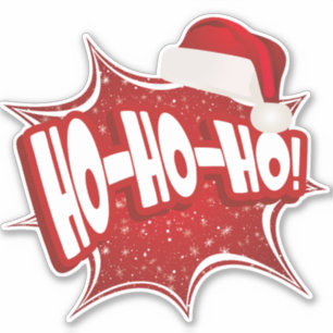 Ho Ho Ho   Christmas Hat Modern Aufkleber