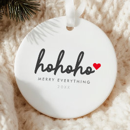 Ho Ho Ho | Christmas Heart Modern Minimalist Keramik Ornament