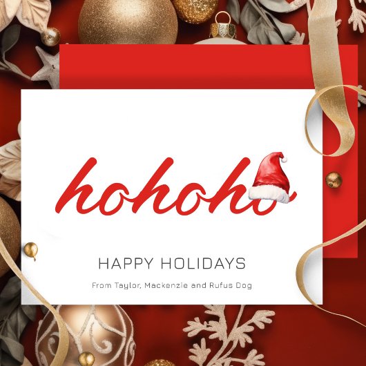 Ho Ho Ho Christmas Personalisiert Feiertagskarte