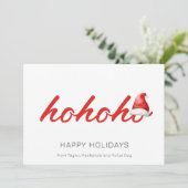 Ho Ho Ho Christmas Personalisiert Feiertagskarte (Stehend Vorderseite)