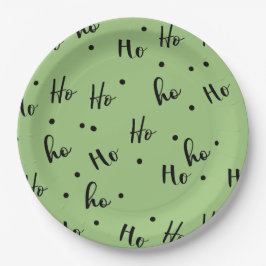 Ho Ho Ho Christmas Red Background Pappteller