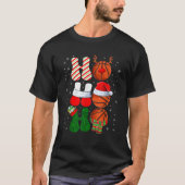 Ho Ho Ho Christmas Reindeer Santa Elf Xmas Basketb T-Shirt (Vorderseite)