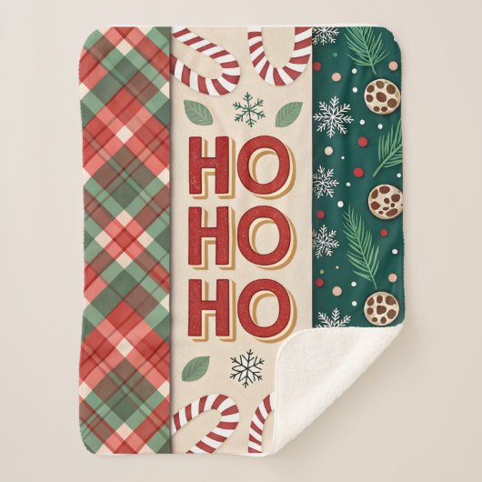 Ho Ho Ho Christmas Sherpadecke (Vorderseite)