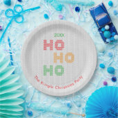 Ho Ho Ho Christmas Sweater Typografie Pappteller (Party)