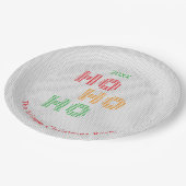 Ho Ho Ho Christmas Sweater Typografie Pappteller (Schrägansicht)