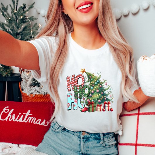 Ho Ho Ho Christmas Tree T - Shirt