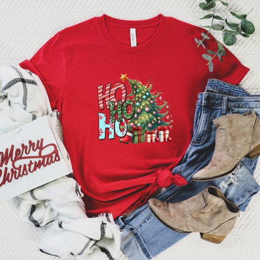 Ho Ho Ho Christmas Tree T - Shirt