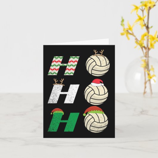 Ho Ho Ho - Christmas Volleyball Team Player Enthus Karte (Gelbe Blume)