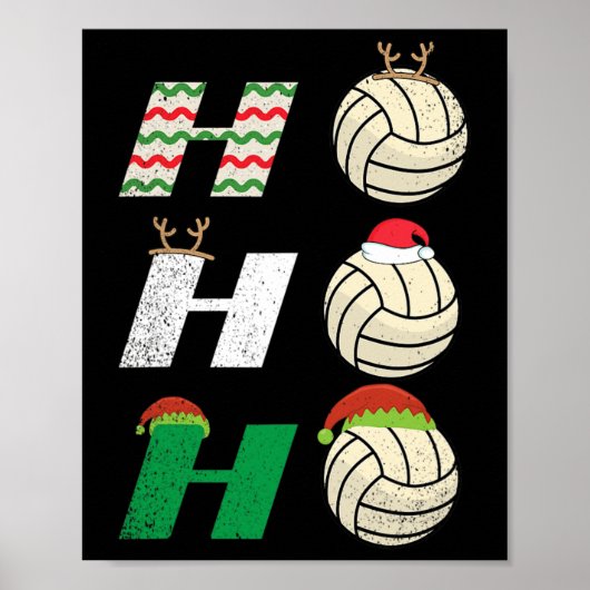 Ho Ho Ho - Christmas Volleyball Team Player Enthus Poster (Vorne)