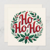 Ho Ho Ho Christmas Wreath Typography Design (Vorne/Hinten)