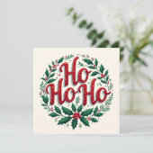 Ho Ho Ho Christmas Wreath Typography Design (Stehend Vorderseite)