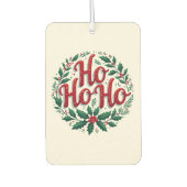 Ho Ho Ho Christmas Wreath Typography Design Autolufterfrischer (Vorderseite)