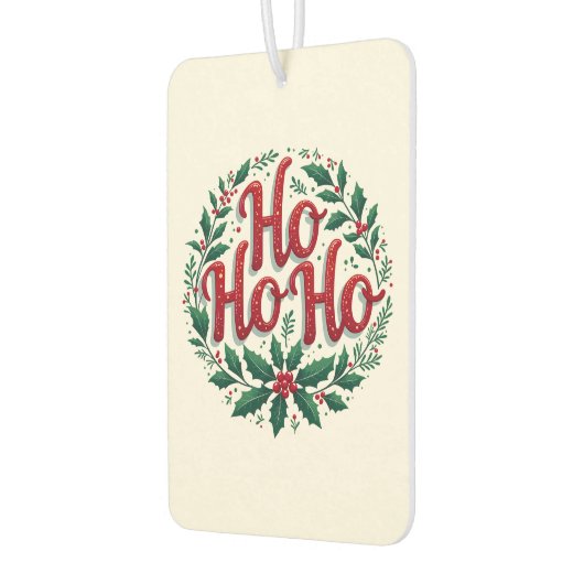 Ho Ho Ho Christmas Wreath Typography Design Autolufterfrischer (Links)
