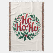 Ho Ho Ho Christmas Wreath Typography Design Decke (Vorderseite Vertikal)