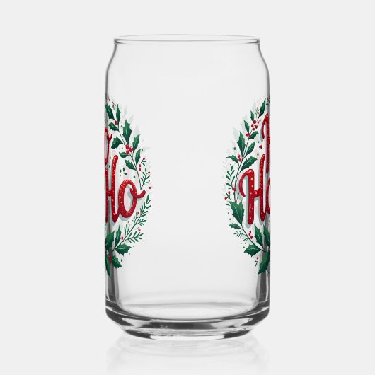 Ho Ho Ho Christmas Wreath Typography Design Dosenglas (Links)