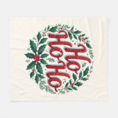 Ho Ho Ho Christmas Wreath Typography Design Fleecedecke (Vorderseite (Horizontal))
