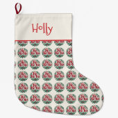 Ho Ho Ho Christmas Wreath Typography Design Großer Weihnachtsstrumpf (Vorderseite)