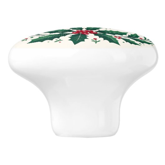 Ho Ho Ho Christmas Wreath Typography Design Keramikknauf (Seitenansicht)