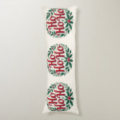 Ho Ho Ho Christmas Wreath Typography Design Seitenschläferkissen (Vorderseite Vertikal)