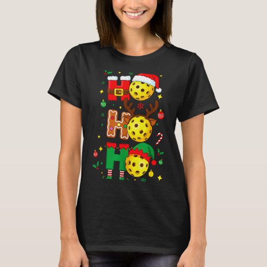 Ho Ho Ho Ckleball Christmas, Funny Paddle Players  T-Shirt (Vorderseite)