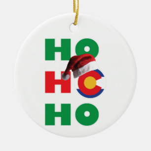 HO HO HO Colorado Keramik Ornament
