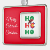 Ho Ho Ho Colorado Rahmen-Ornament Silber (Links)