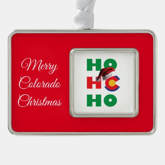 Ho Ho Ho Colorado Rahmen-Ornament Silber (Vorderseite)