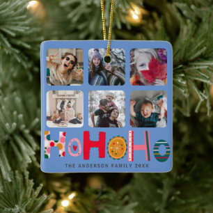Ho Ho Ho Colorful 6 Foto Weihnachten Keramikornament