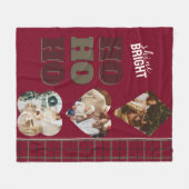 HO HO HO Custom Fleece Blanket (Vorderseite (Horizontal))
